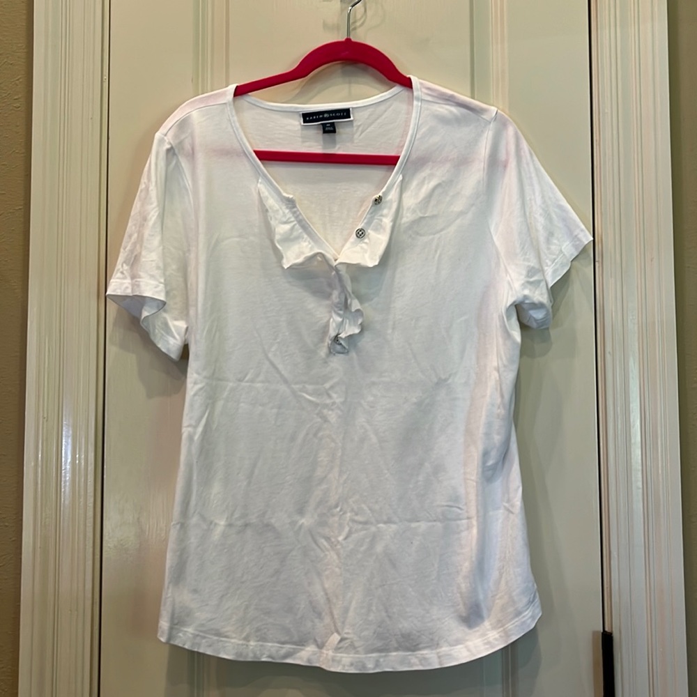 Karen Scott short sleeve blouse